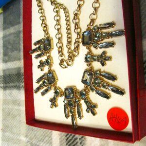 A469-Vintage Iman Crystal Flare Necklace